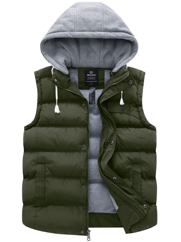 Men's Quilted Puffer Vest – Army Green