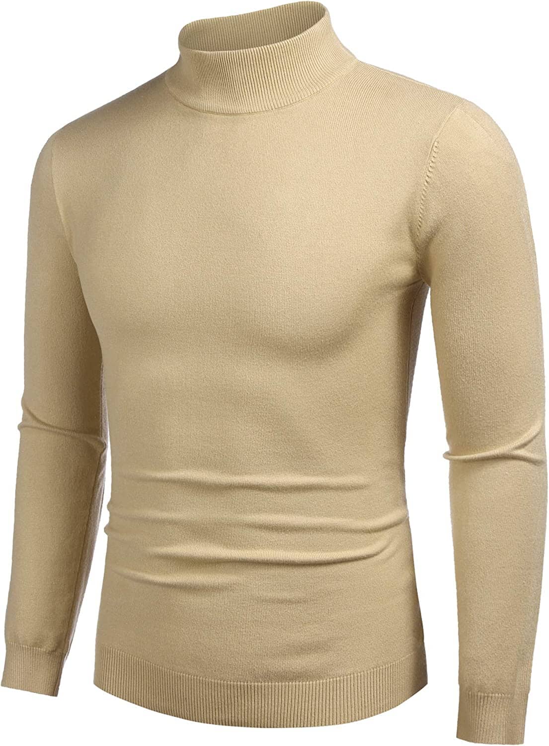 Men's Knit Thermal Turtleneck Sweater – Khaki
