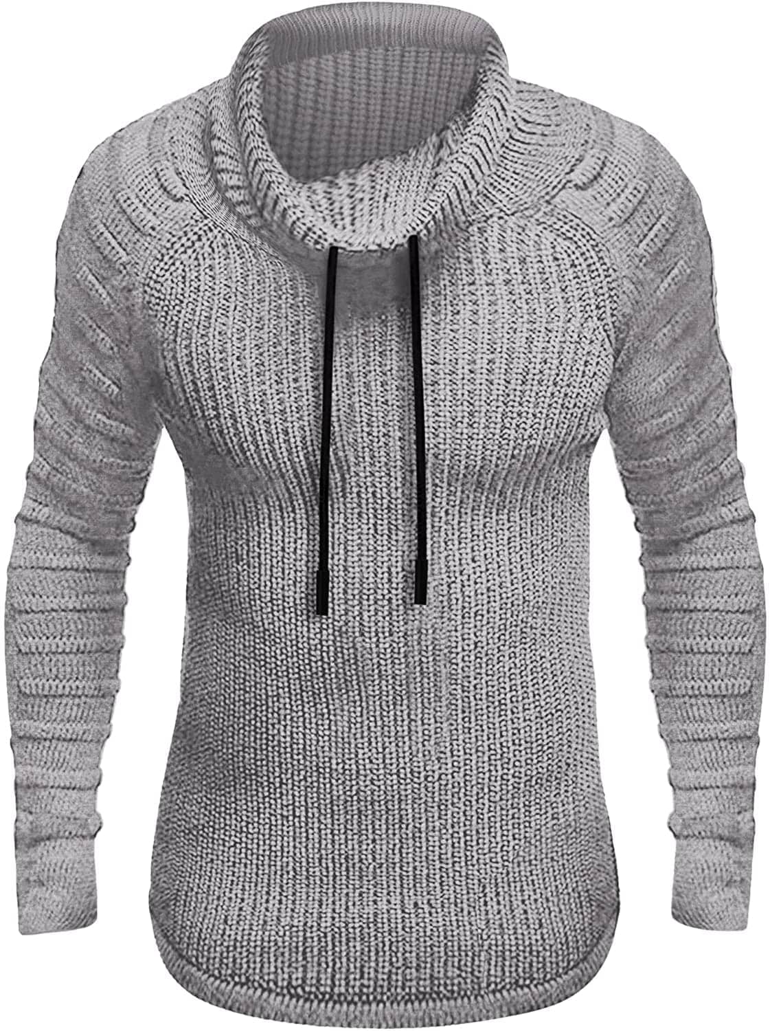 Men's Knit Turtleneck Sweater – Light Gray
