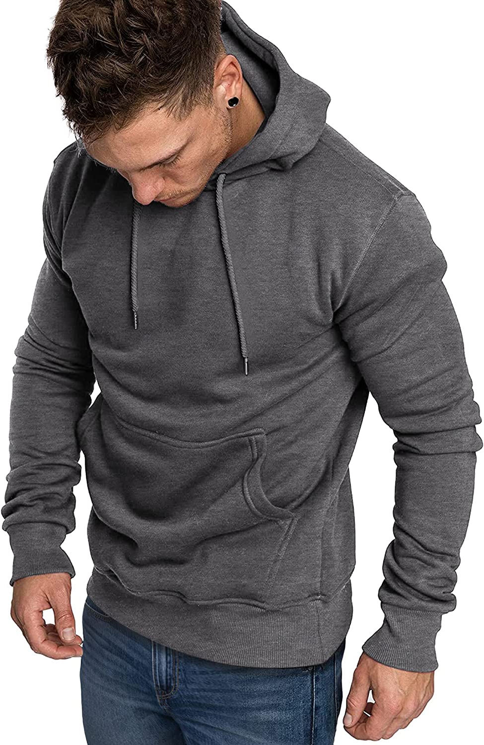 Men's Hooded Lightweight Casual Hoodie – Dark Gray