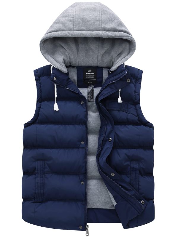 Men's Quilted Puffer Vest – Dark Blue