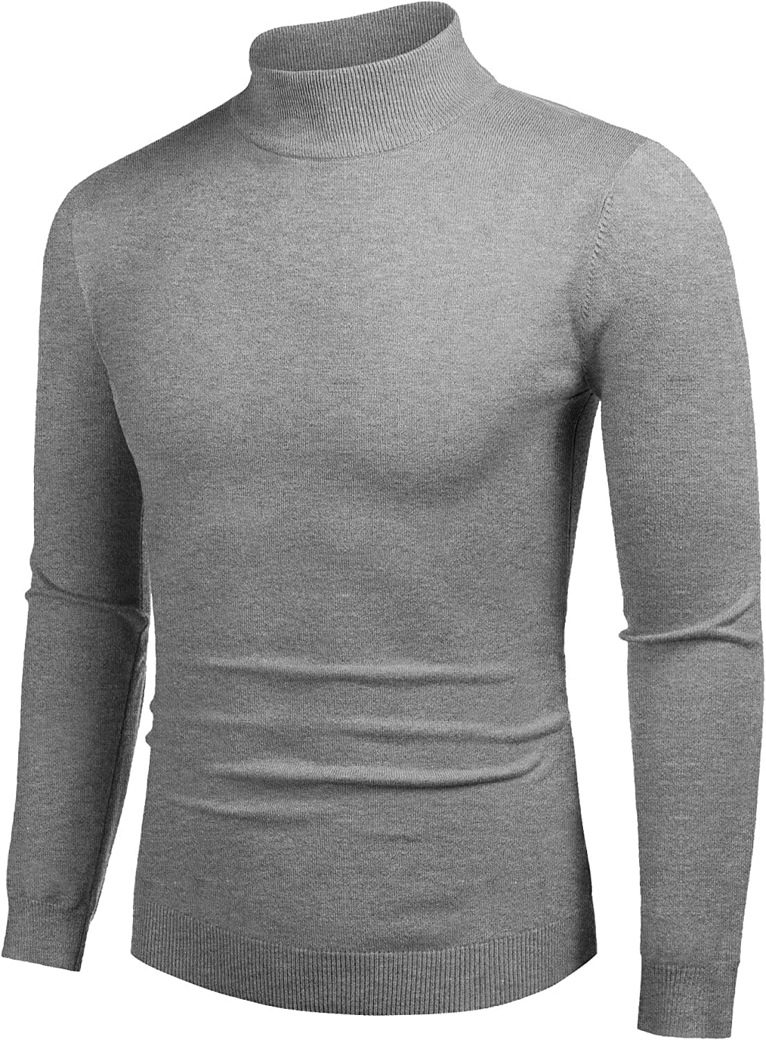 Men's Knit Thermal Turtleneck Sweater – Gray