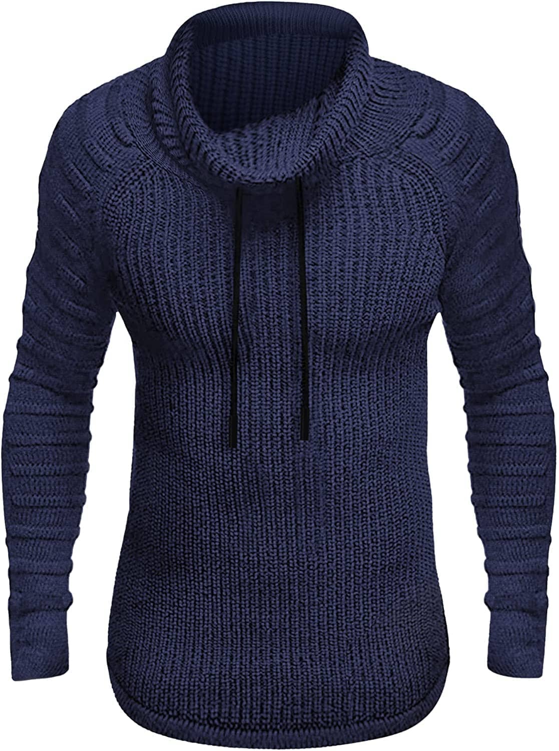 Men's Knit Turtleneck Sweater – Navy Blue