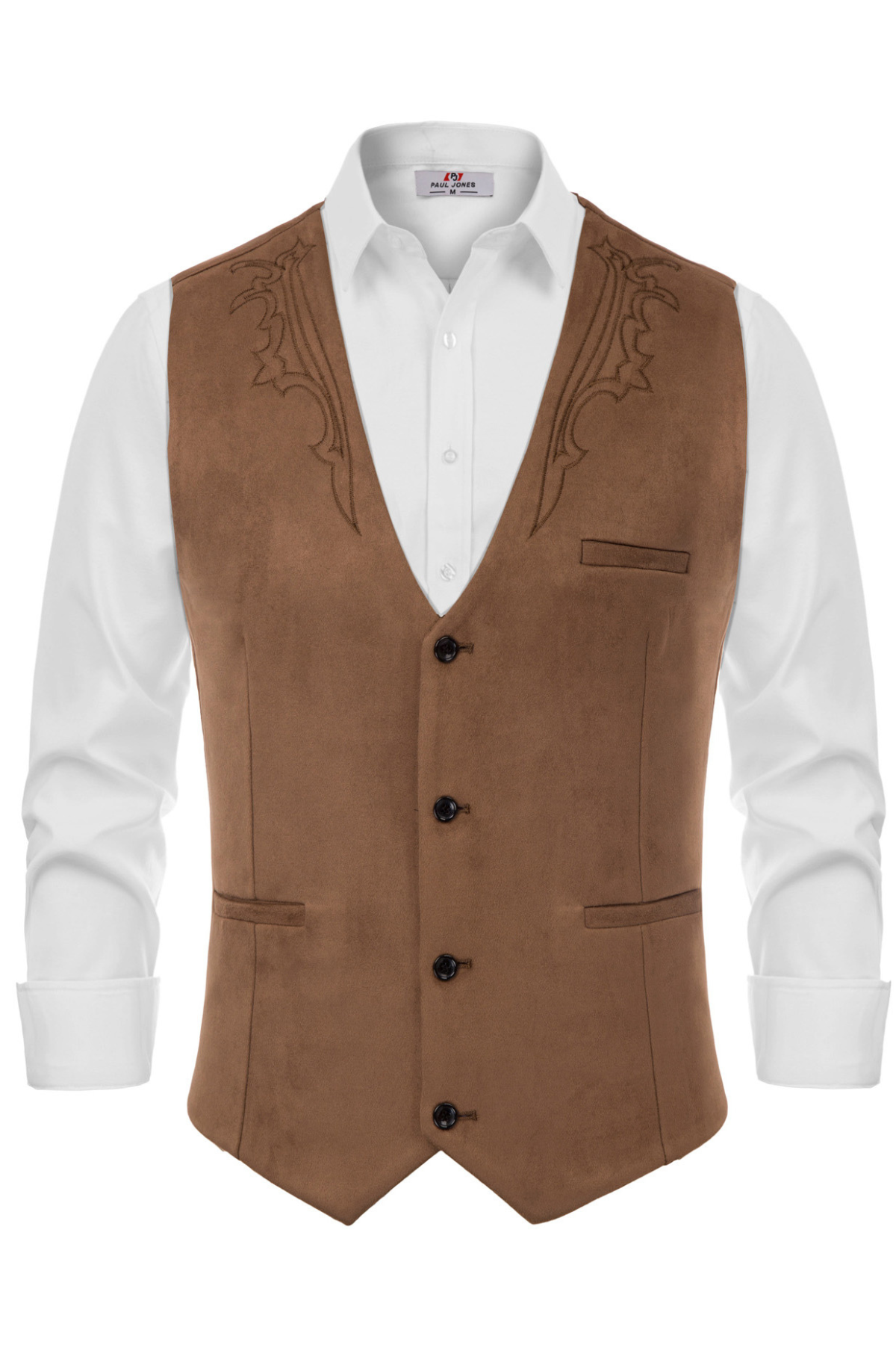 Men's Casual Slim-Fit Faux Suede Western Suit Vest