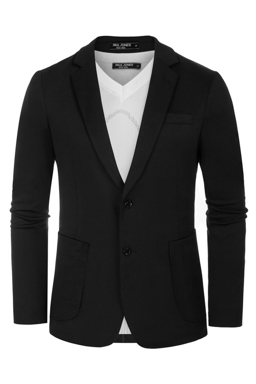 Men's Knit Two-Button Stretch Unlined Blazer – detail