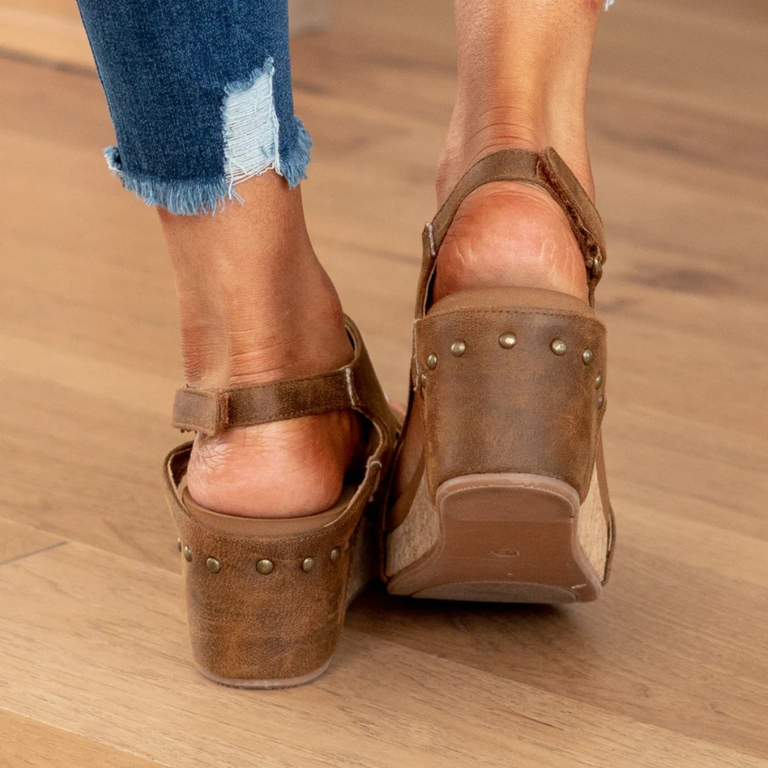 Thora | Sandals For Women | Open Toe Slingback With Wedge Heel