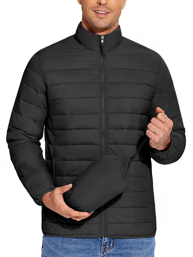 Men's Padded Lightweight Quilted Jacket – Black