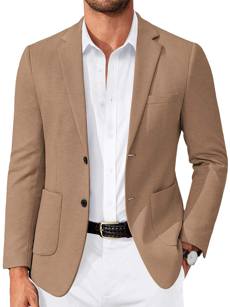 Men's Casual Business Blazer – Light Brown