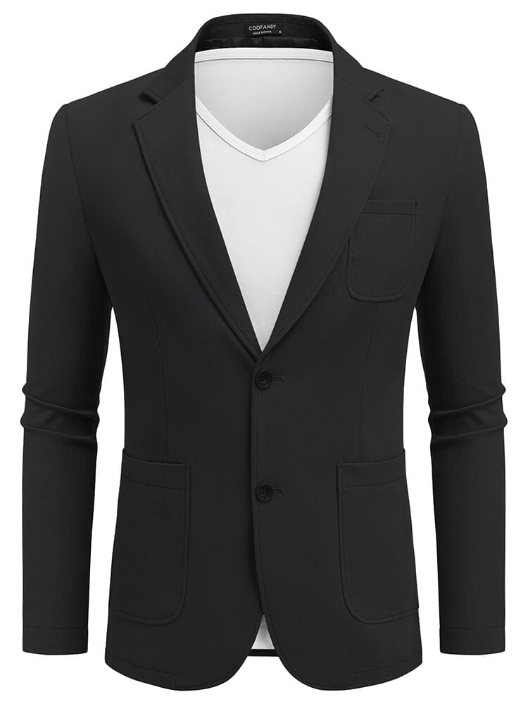 Men's Cotton Casual Blazer – Black
