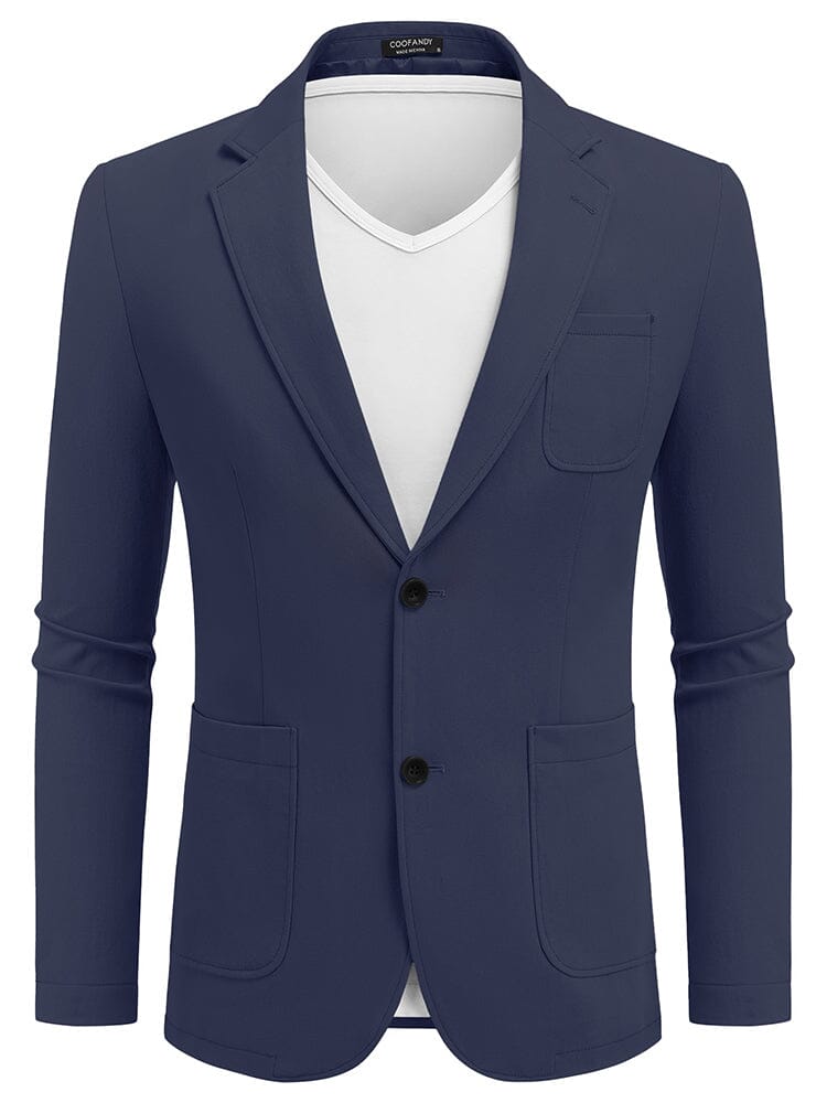 Men's Cotton Casual Blazer – Navy Blue