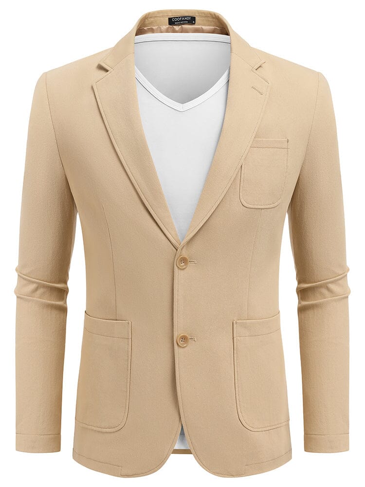 Men's Cotton Casual Blazer – Khaki
