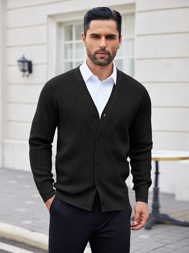 Men's Knit Soft Cardigan – Black