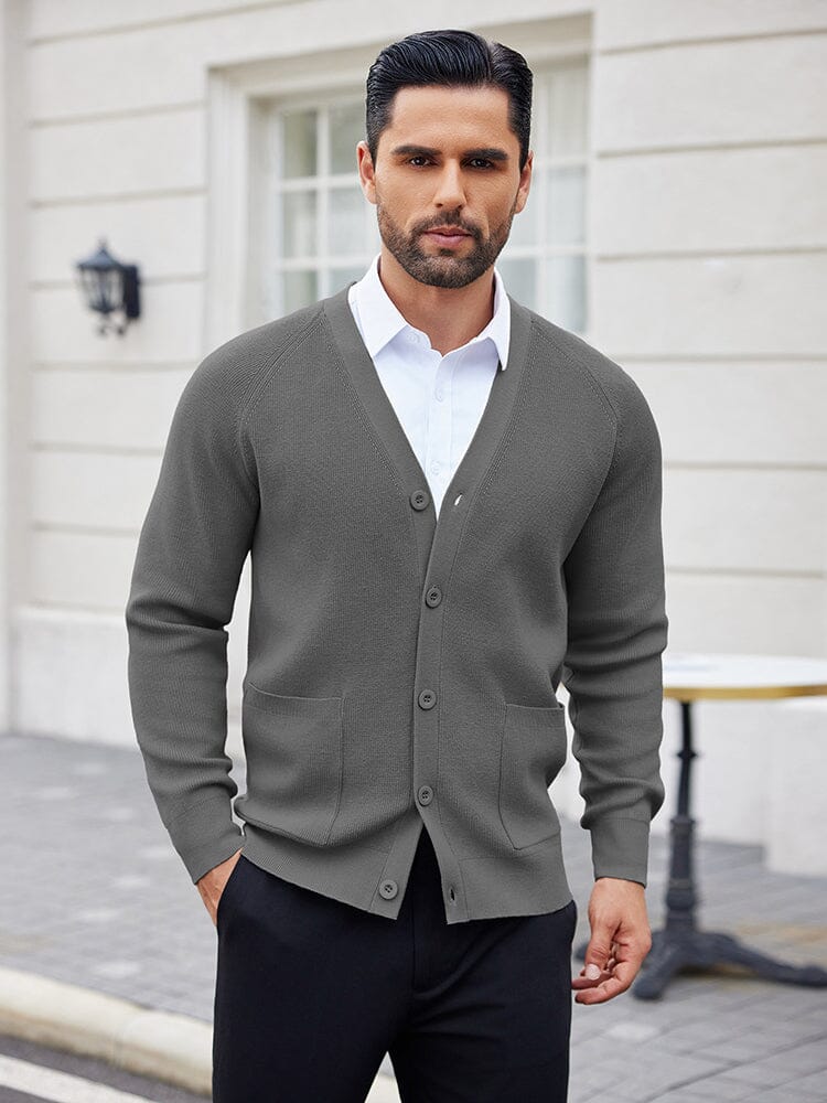 Men's Knit Soft Cardigan – Dark Gray