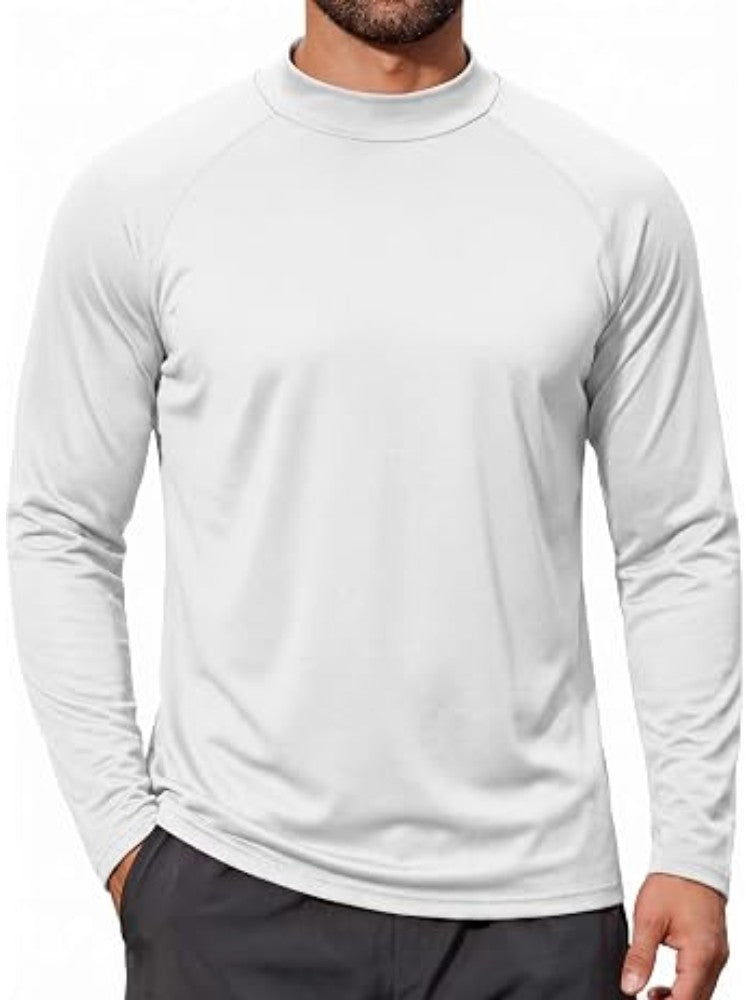 Men's Thermal Long Sleeve Fleece Mock Neck Top