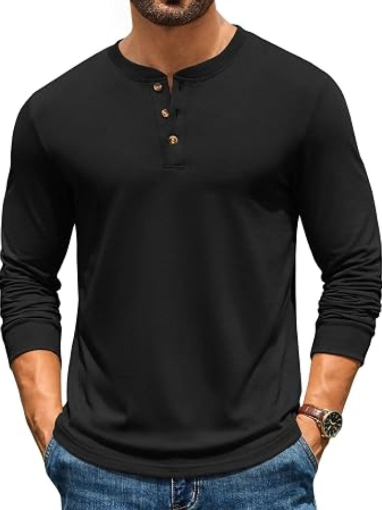 Men's Casual Henley Sweater – detail