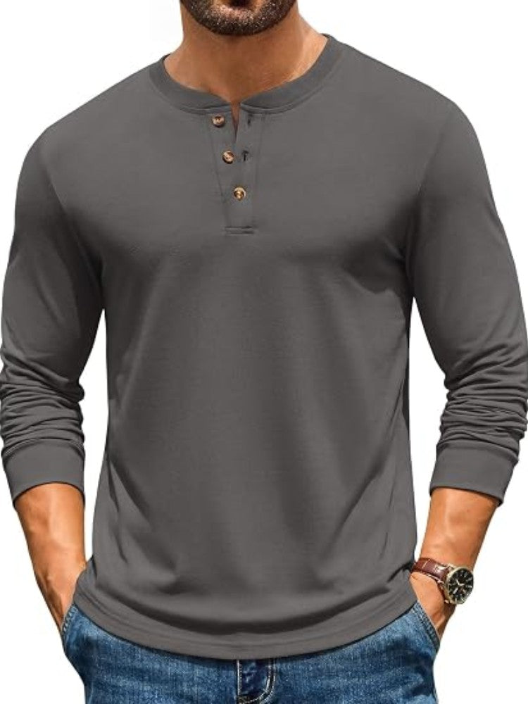 Men's Casual Henley Sweater – detail