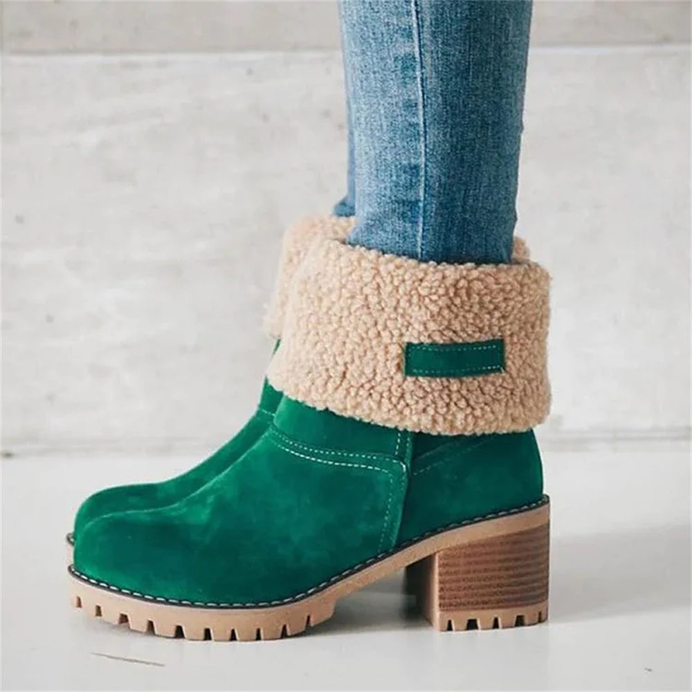 Aisling | Boots for Women | Faux Shearling Cuff Ankle Style