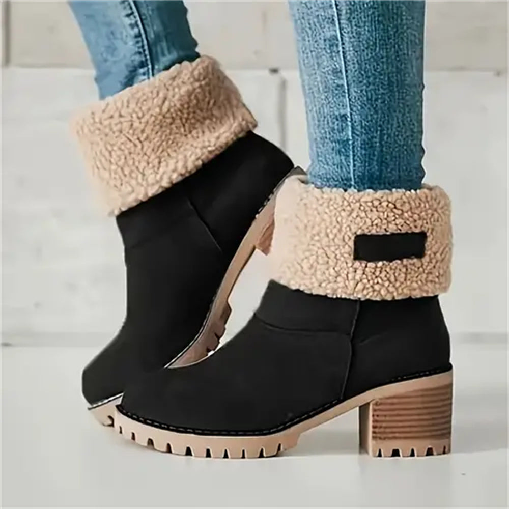 Aisling | Boots for Women | Faux Shearling Cuff Ankle Style