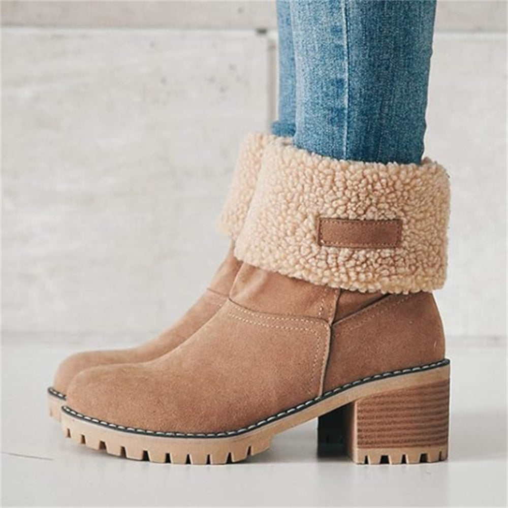 Aisling | Boots for Women | Faux Shearling Cuff Ankle Style