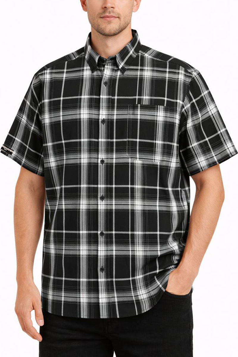 Men's Classic Checked Shirt – Black