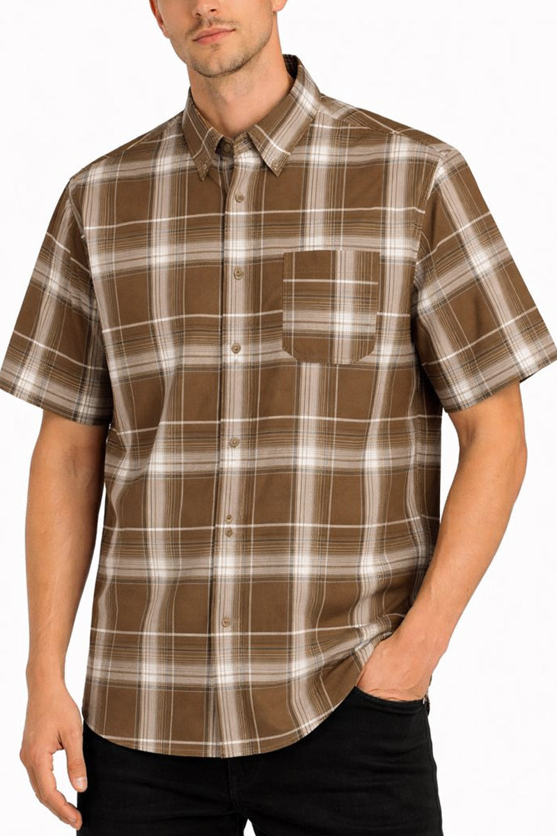 Men's Classic Checked Shirt – Brown