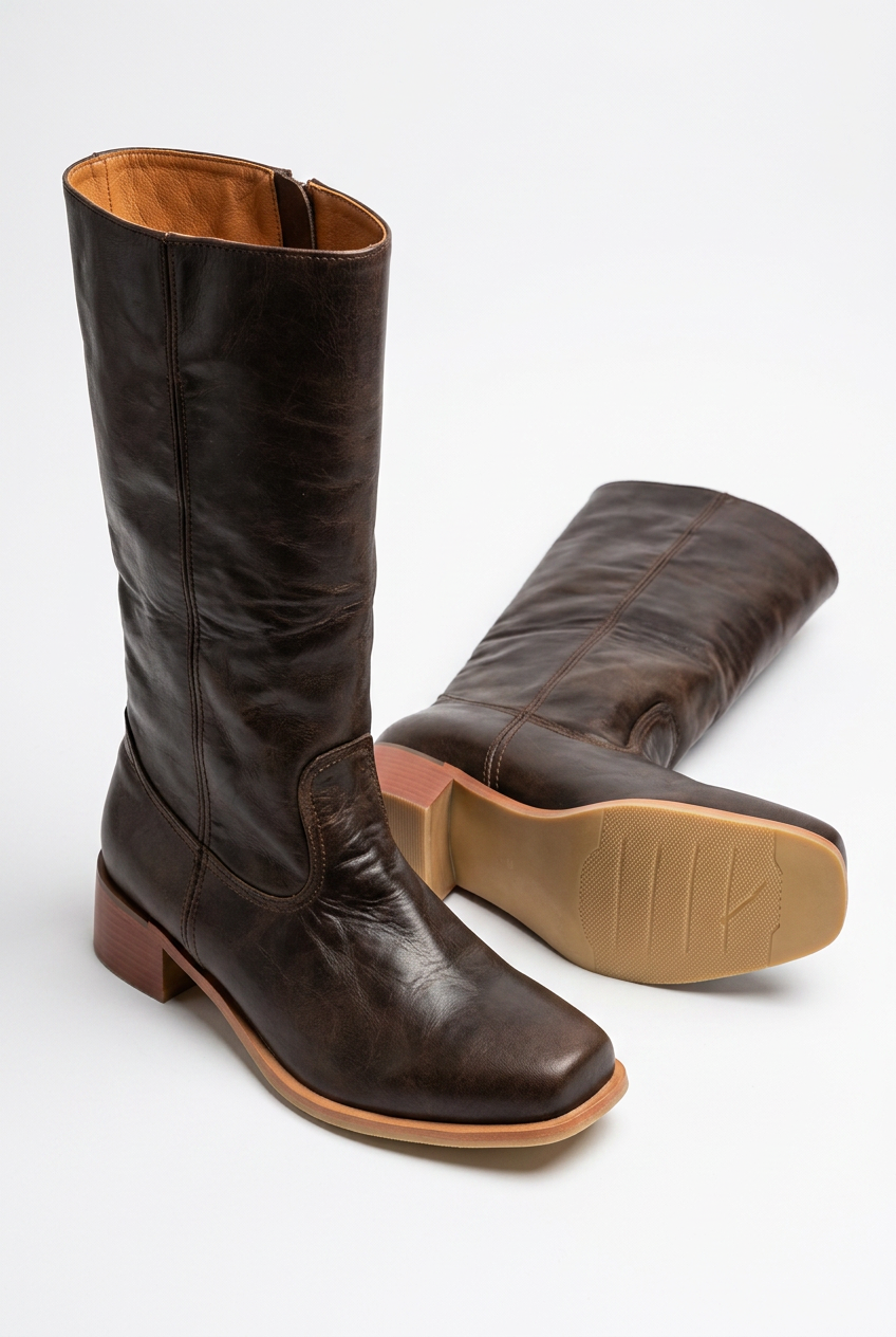 Eloise | Boots For Women | Mid Calf Block Heel With Closed Toe