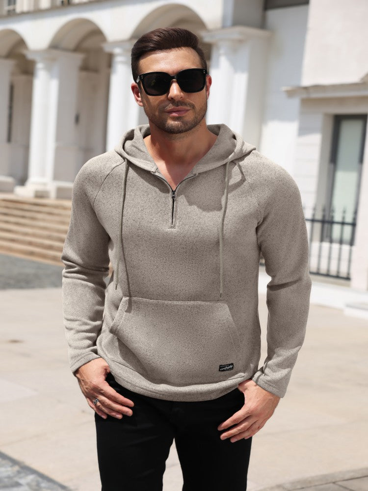 Men's Pocketed Lightweight Quarter-Zip Sweater – Khaki