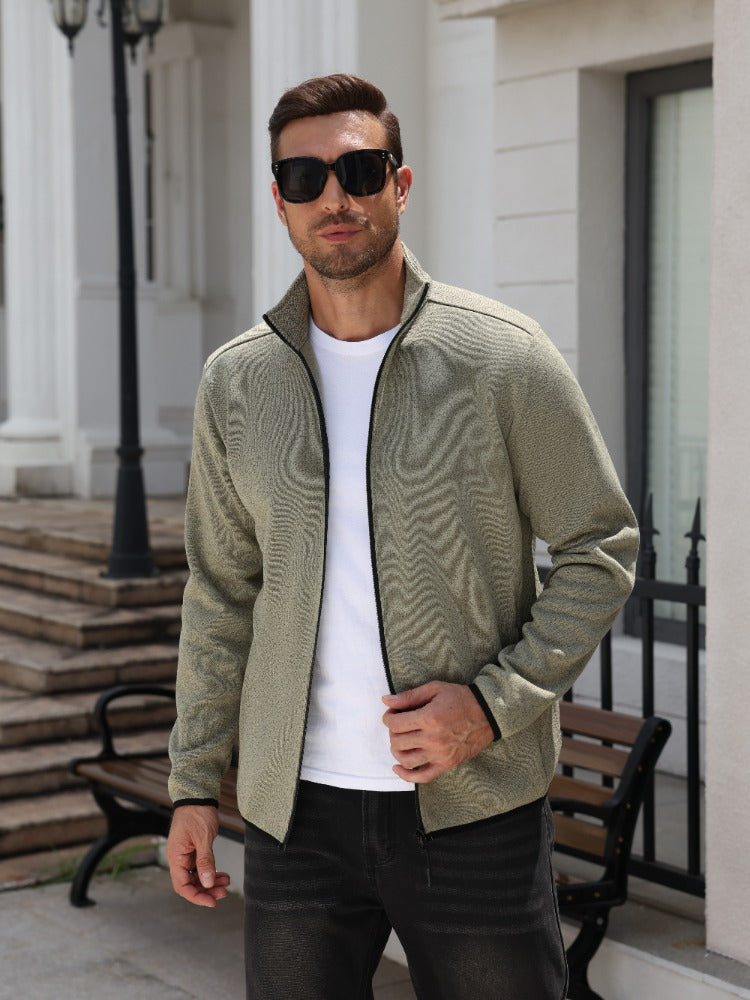 Men's Knit Full-Zip Cardigan Soft – Sage Green
