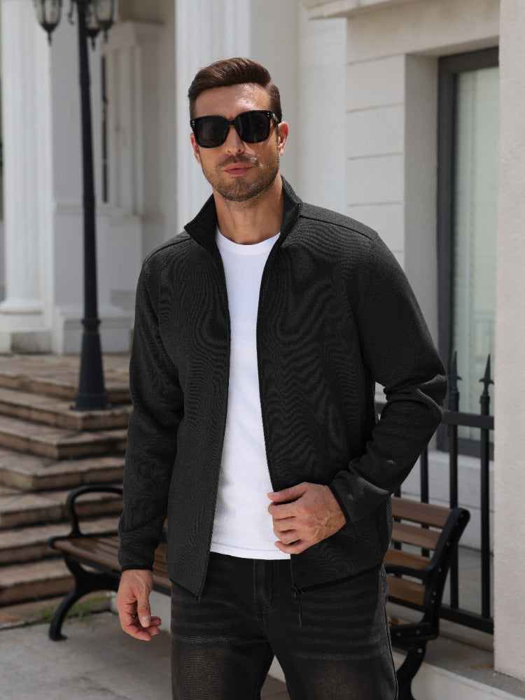 Men's Knit Full-Zip Cardigan Soft – Black