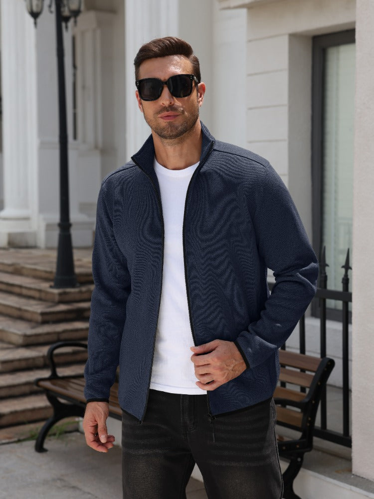 Men's Knit Full-Zip Cardigan Soft – Navy Blue