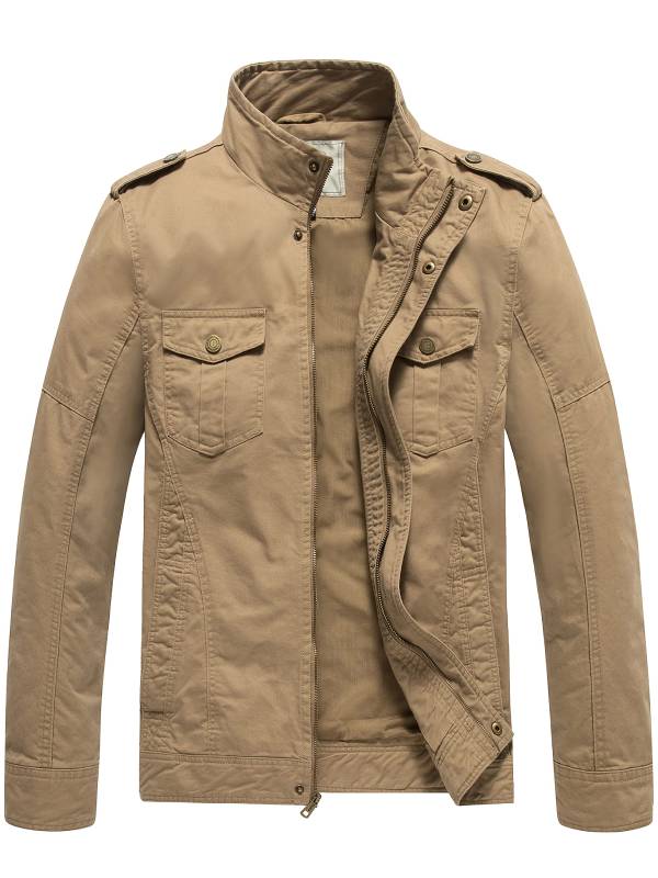 Men's Cotton Casual Jacket – Khaki