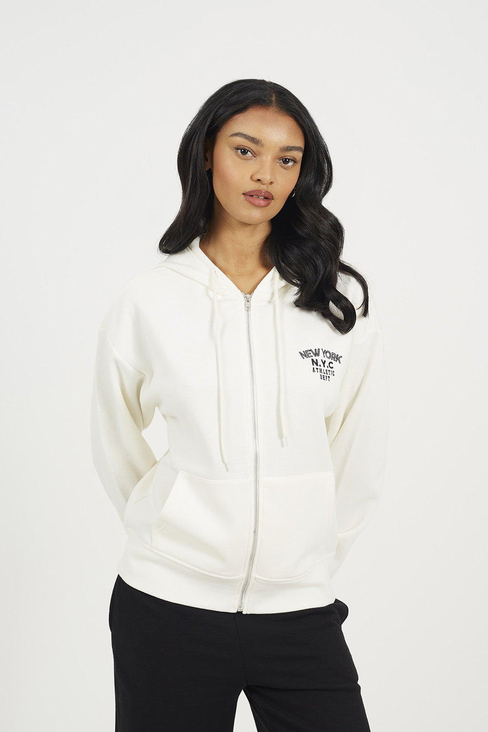 Men's Zip-Through Hoodie – Cream