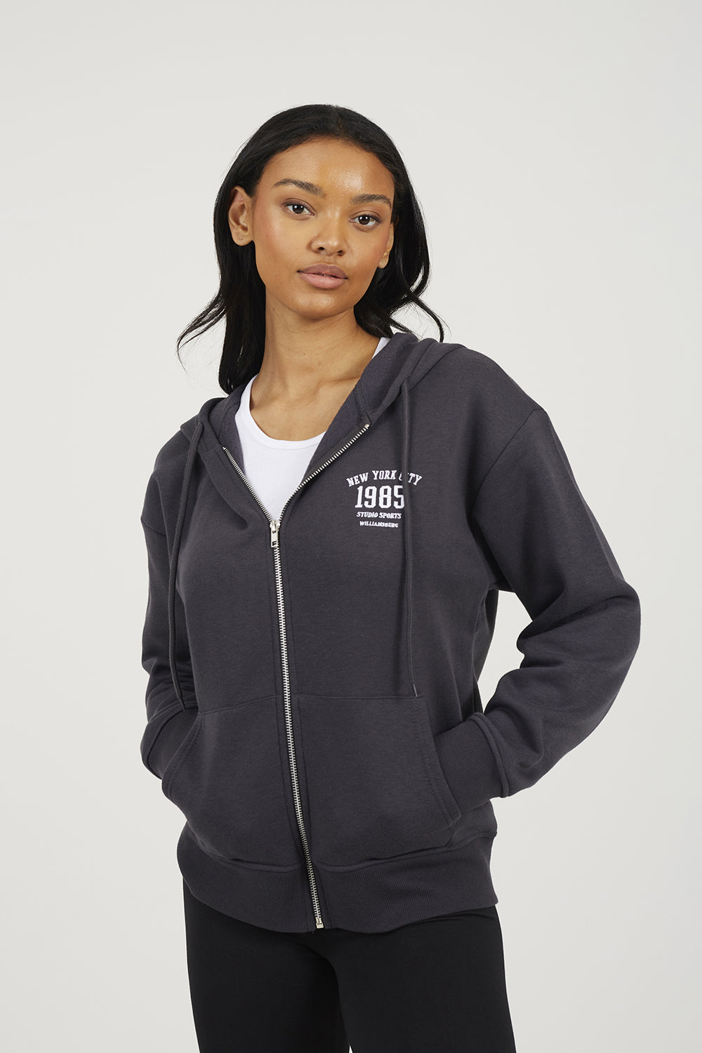 Men's Zip-Through Hoodie – Charcoal