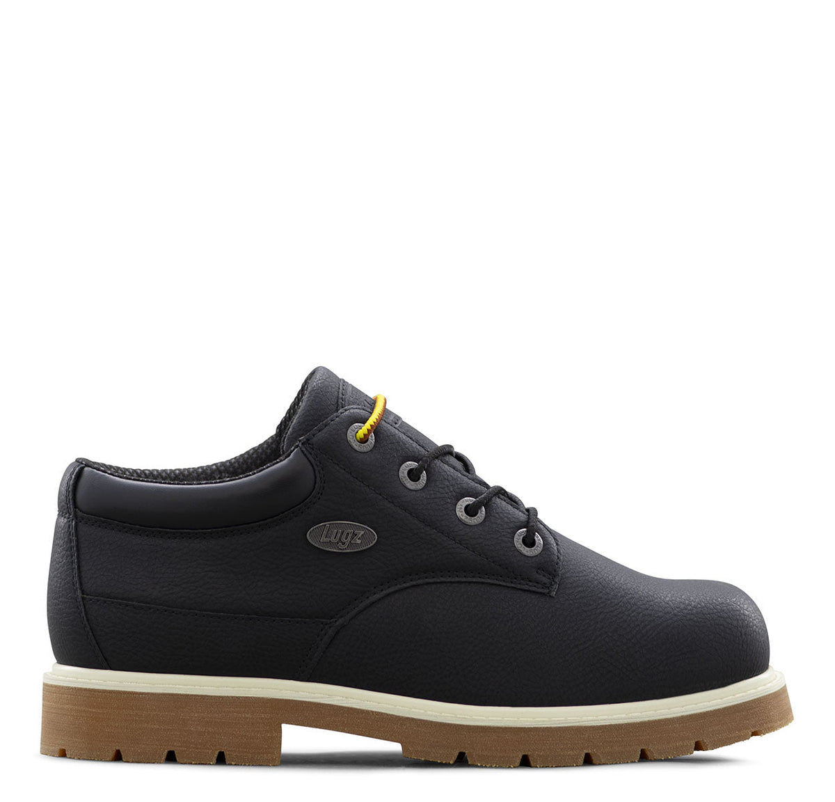 Men's Faux Leather Cushioned Lace-Up Boots – Black
