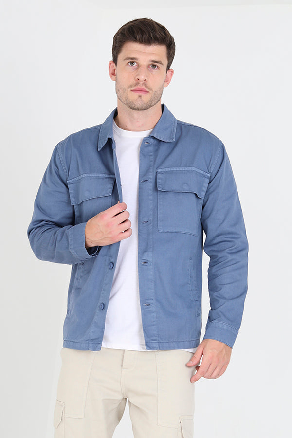 Men's Cotton Shirt Jacket – Blue
