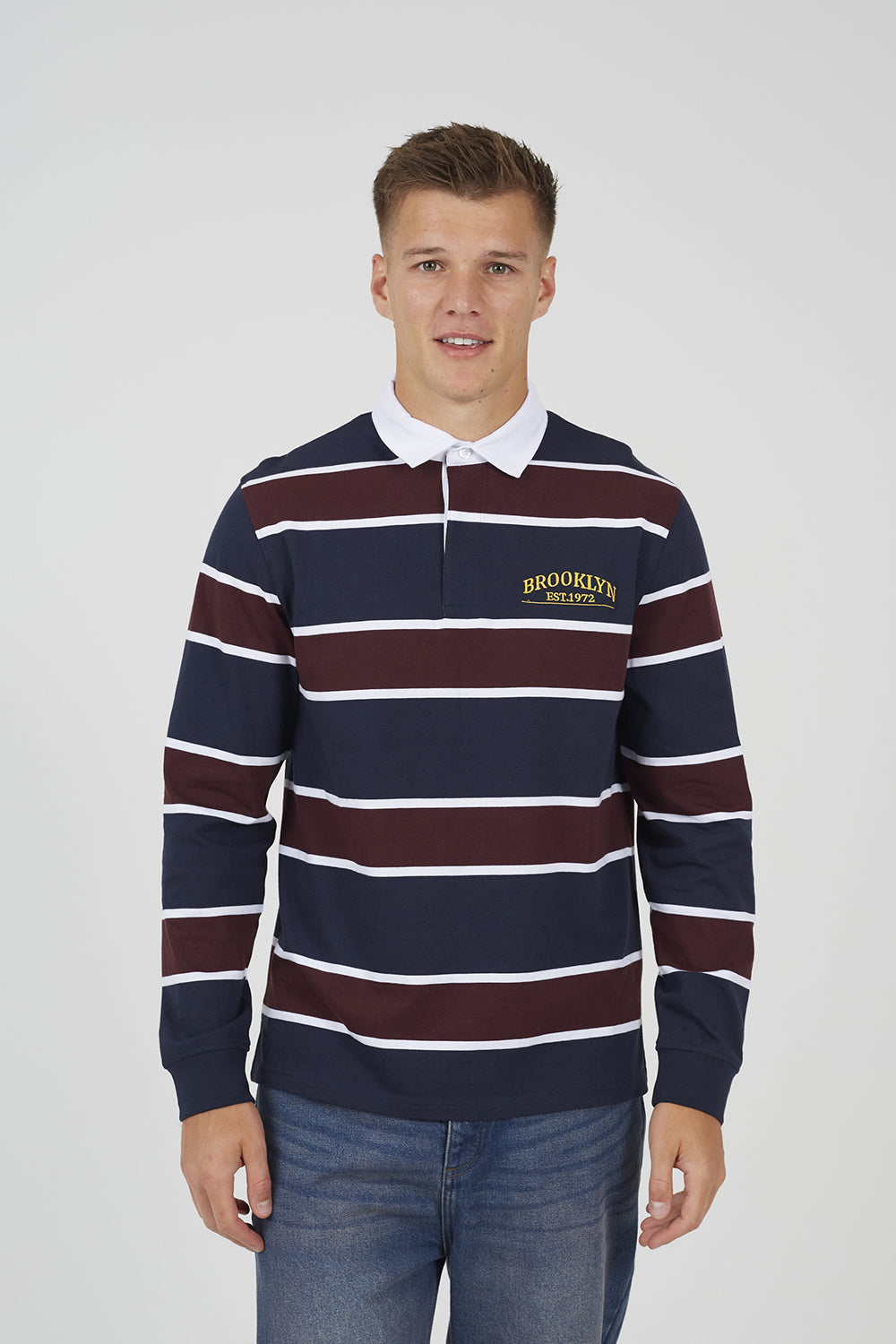 Men's Cotton Striped Shirt – Navy