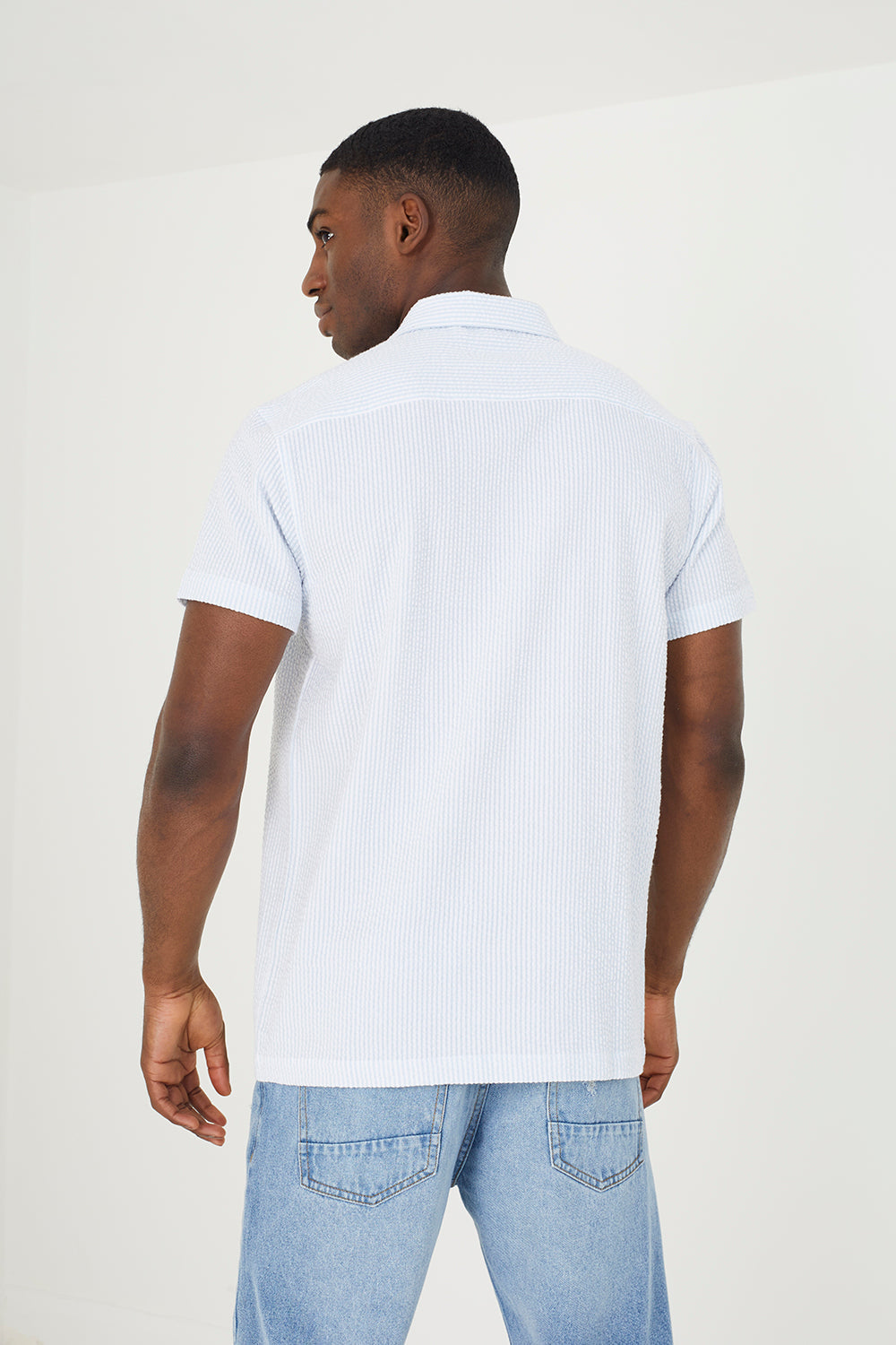 Men's Cotton Short Sleeve Revere Collar Shirt – detail
