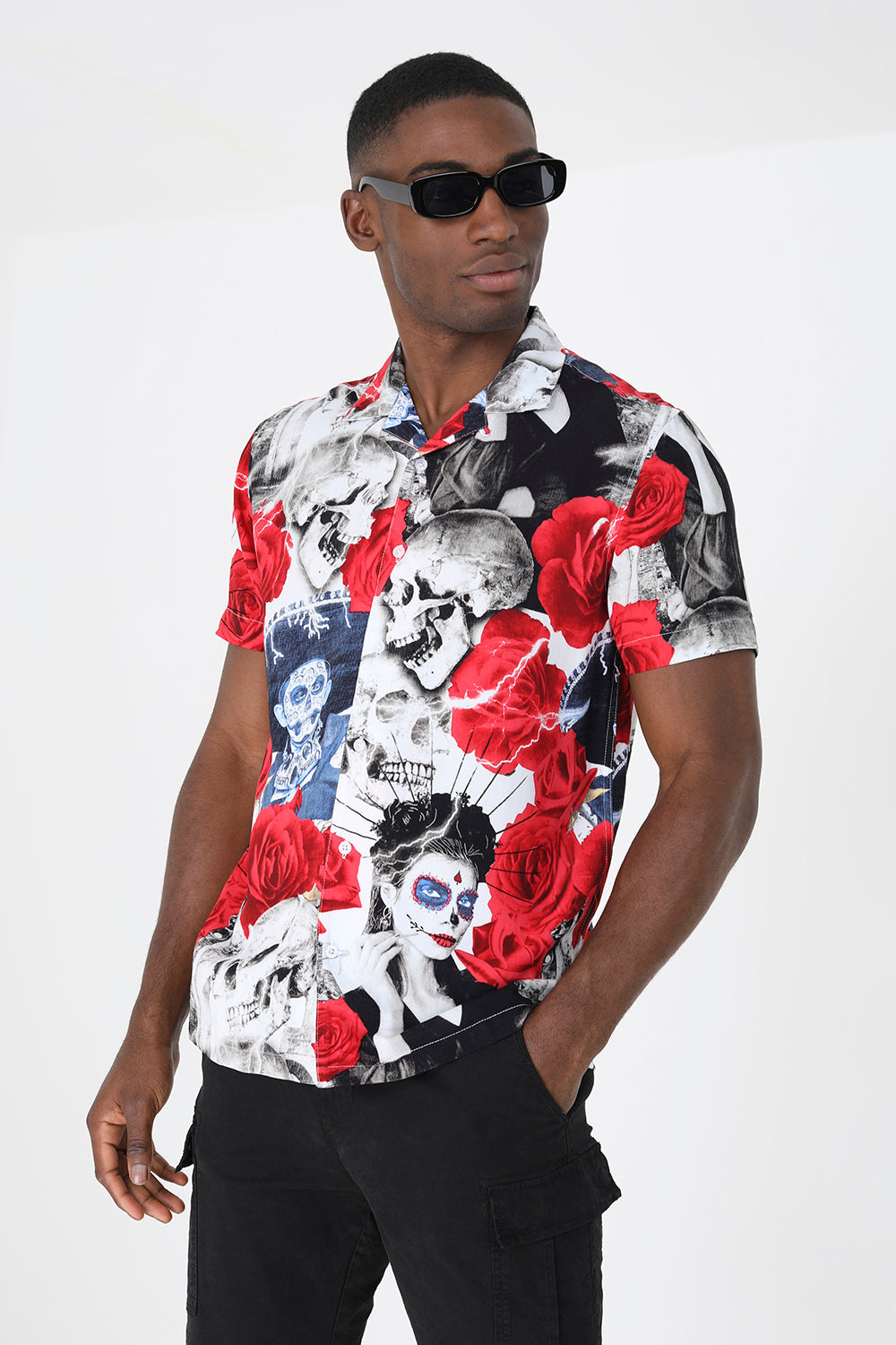 Men's Soft Drape Revere Collar Shirt – White