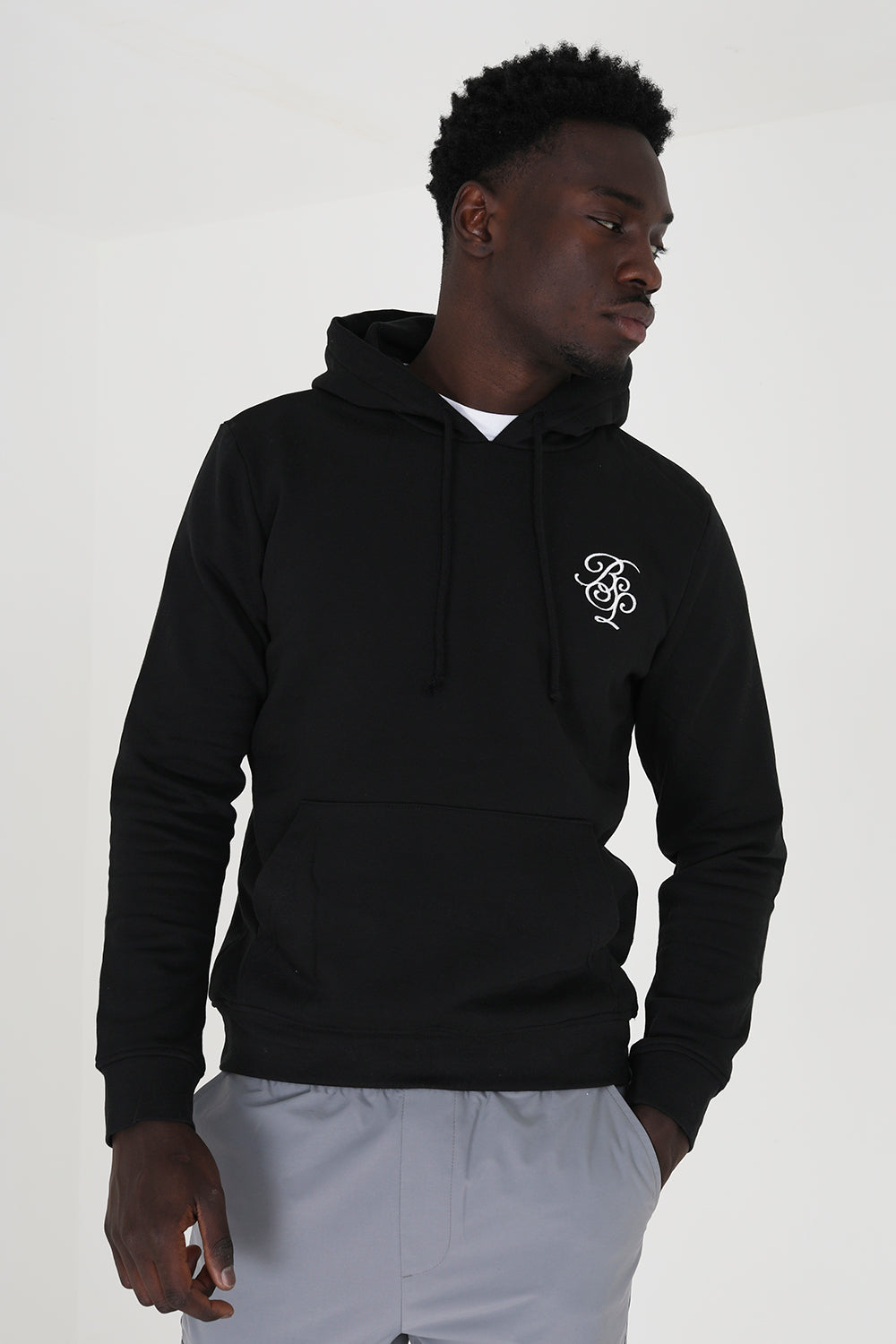 Men's Cotton Blend Hoodie – Black