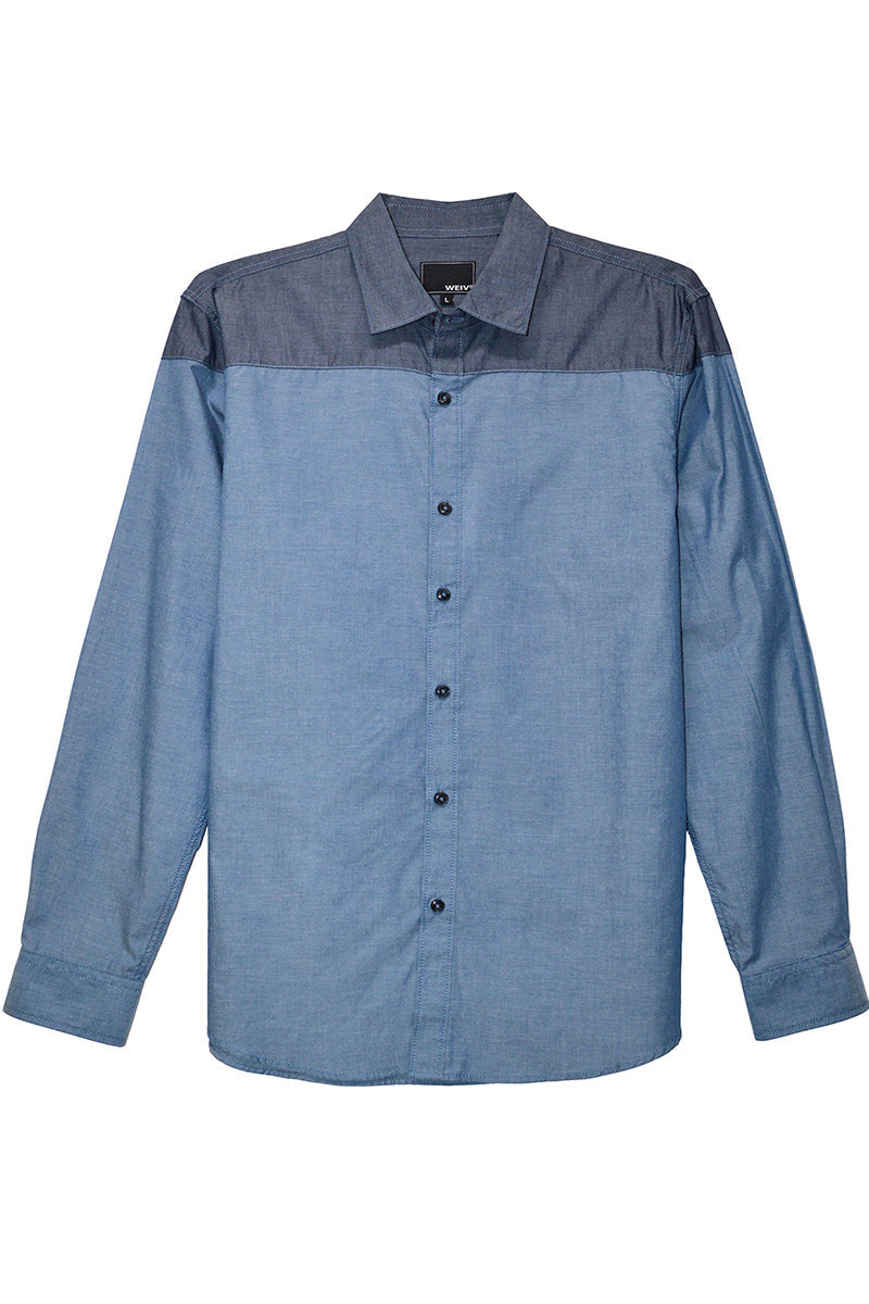 Men's Two-Tone Long Sleeve Top – Dark Teal