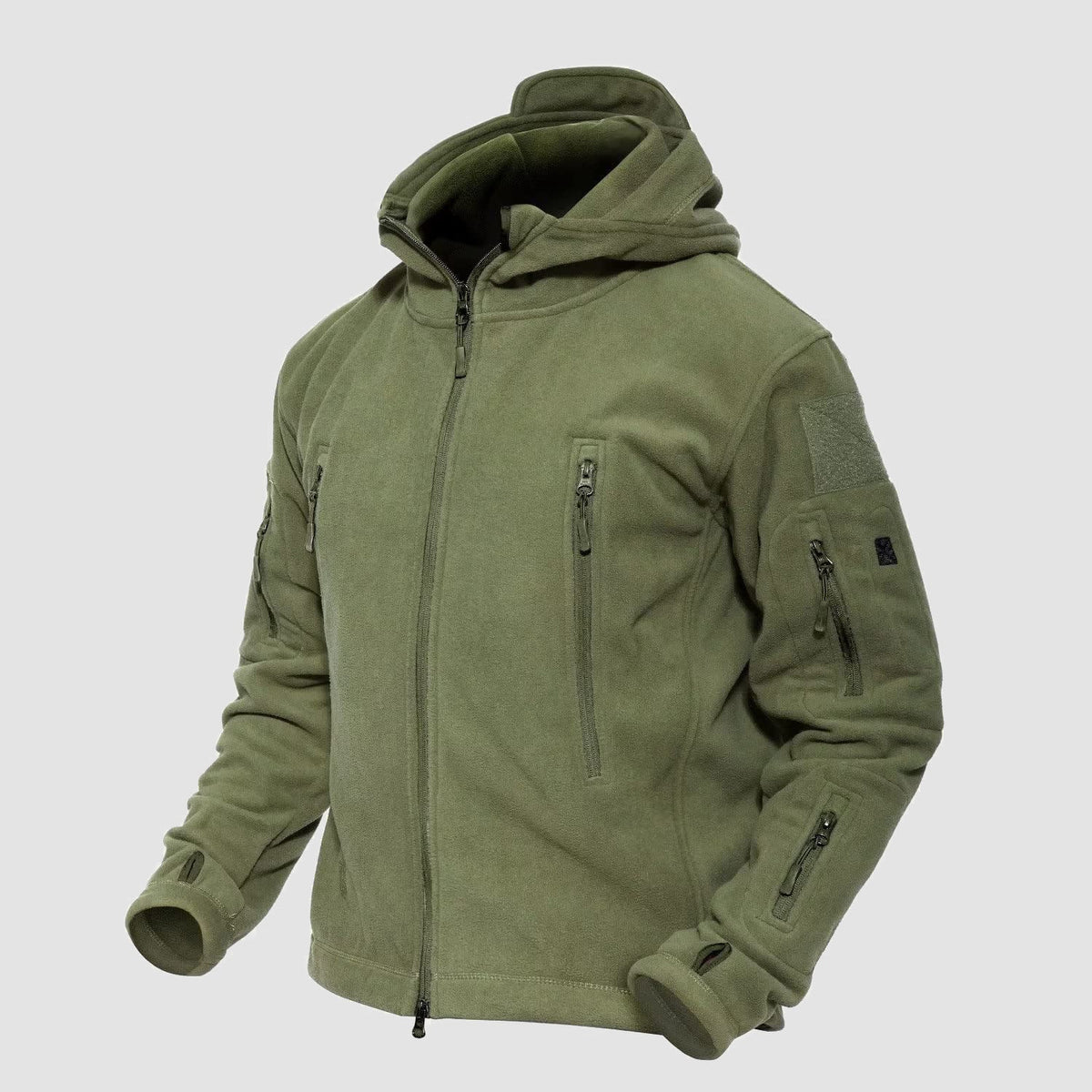 Men's Fleece Hooded Thermal Fleece Jacket – Army Green