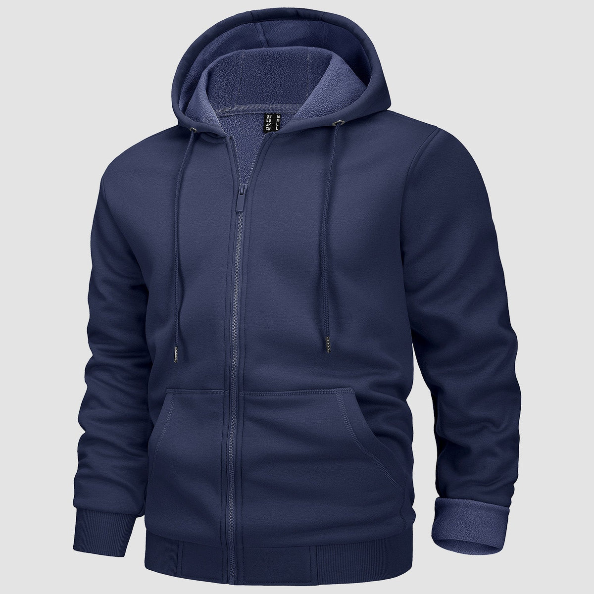 Men's Fleece Zip-Up Bomber Hoodie – Navy