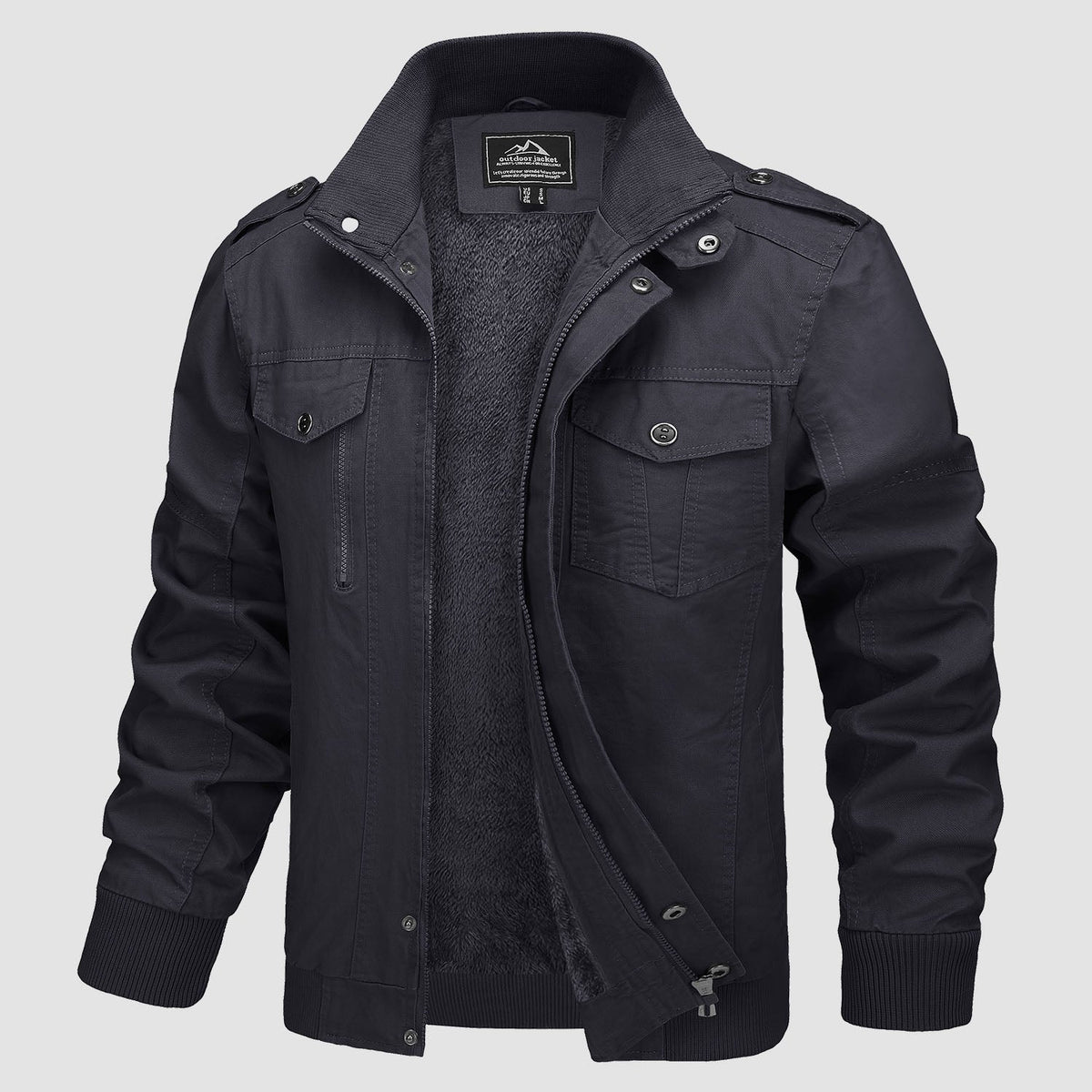 Men's Zip-Up Lightweight Bomber Jacket – Dark Gray