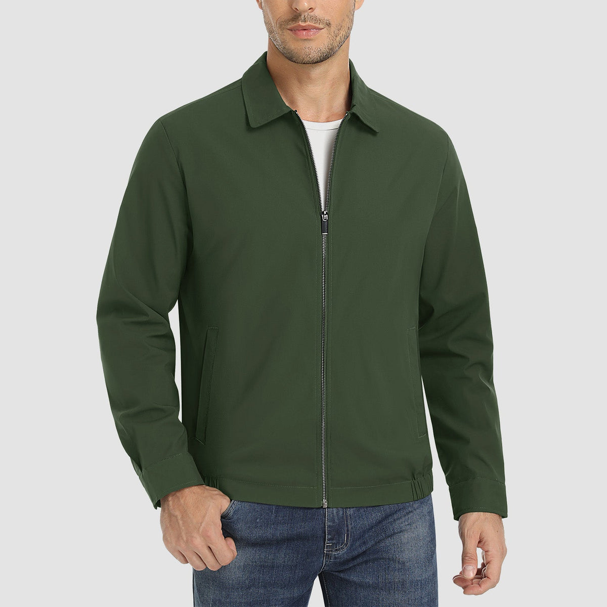 Men's Lightweight Casual Jacket – Army Green