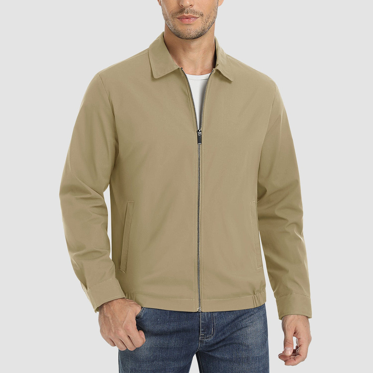 Men's Lightweight Casual Jacket – Khaki