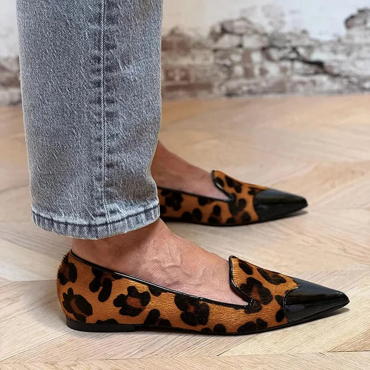 Loafers for Women | Animal Print Pointed Toe