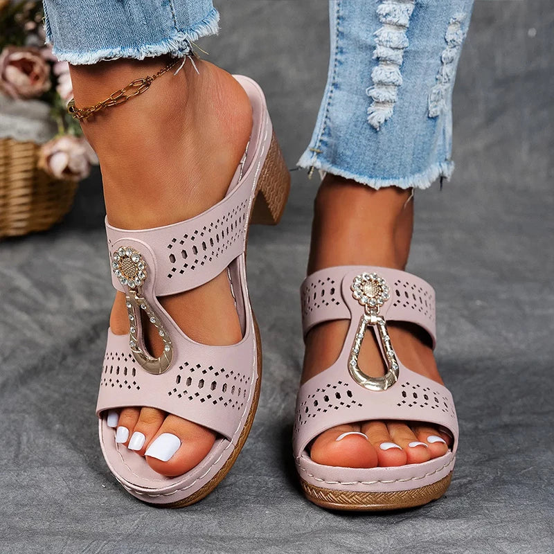 Sandals For Women | Cutout Strap Wedge Shoes
