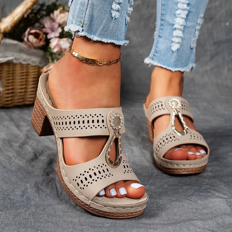 Sandals For Women | Cutout Strap Wedge Shoes