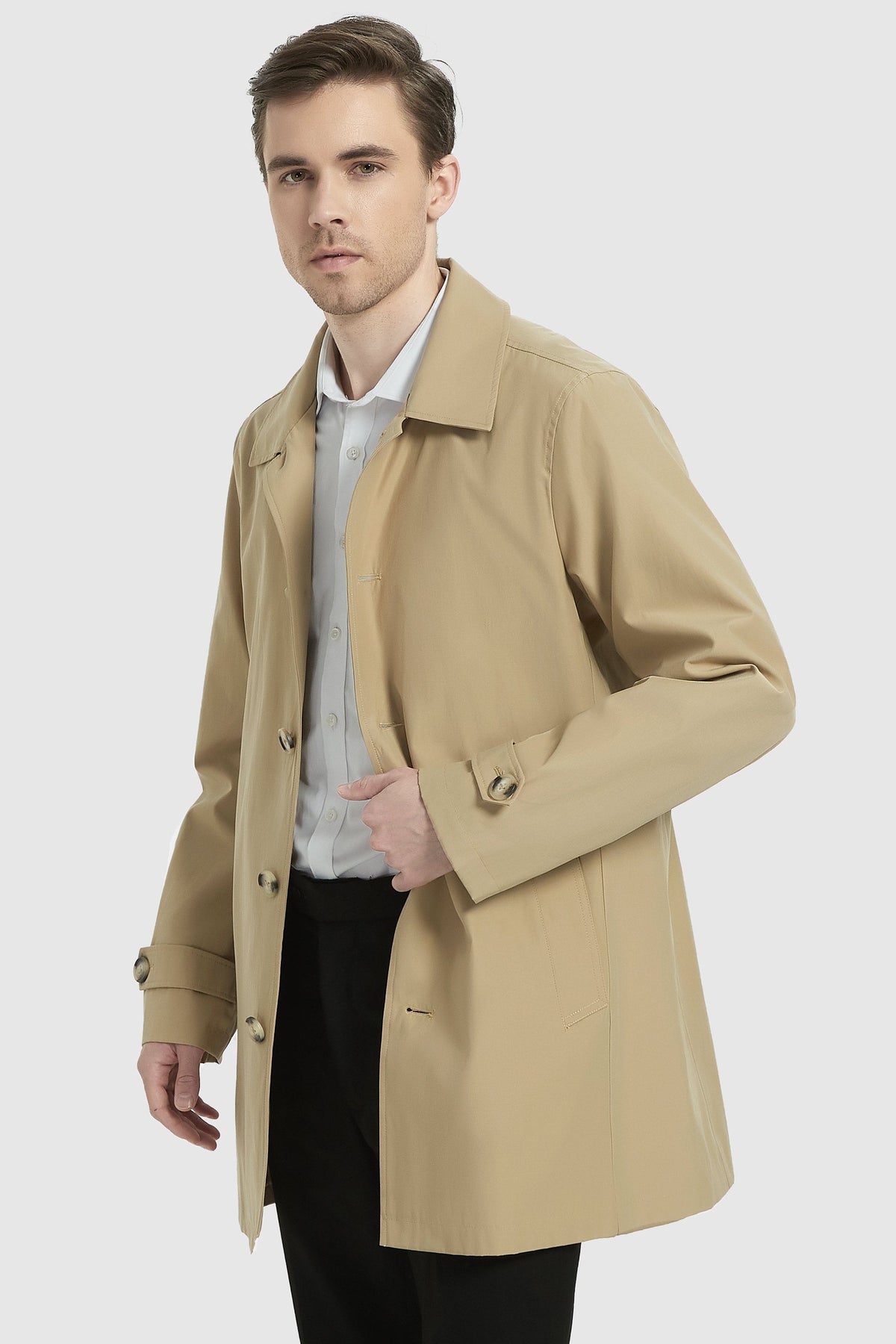 Men's Lapel Classic Jacket – Khaki