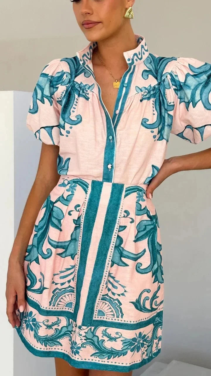 Sidonie | Women's Mini Sundress | Puff Sleeve Floral